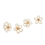 15mm Vintage Petal Stud Earrings Double Flowers 10pcs