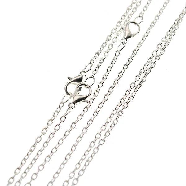 10pcs Rose Silver Metal Chains Necklaces for Pendant Charms Jewelry Making