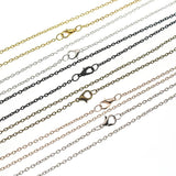 10pcs Rose Silver Metal Chains Necklaces for Pendant Charms Jewelry Making