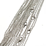 10pcs Rose Silver Metal Chains Necklaces for Pendant Charms Jewelry Making