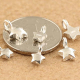 2pcs 925 Sterling Silver Star Pentagram Pendant for DIY Jewelry Making