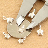 2pcs 925 Sterling Silver Star Pentagram Pendant for DIY Jewelry Making