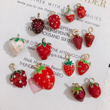 10pcs Alloy Strawberry Pendants for DIY Jewelry Making