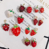 10pcs Alloy Strawberry Pendants for DIY Jewelry Making