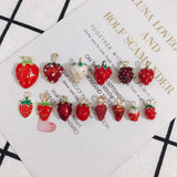 10pcs Alloy Strawberry Pendants for DIY Jewelry Making