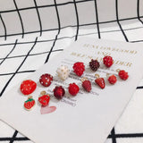 10pcs Alloy Strawberry Pendants for DIY Jewelry Making