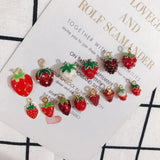 10pcs Alloy Strawberry Pendants for DIY Jewelry Making