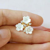 10pcs 17mm Metal Alloy Flowers Inlay Crystal Flowers Charm for Jewelry Making