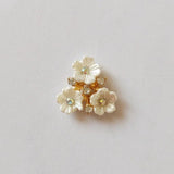 10pcs 17mm Metal Alloy Flowers Inlay Crystal Flowers Charm for Jewelry Making
