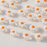 4PCS Daisy Flower Glass Beads Charms for DIY Jewelry Making