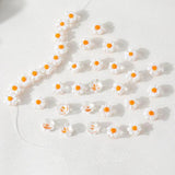 4PCS Daisy Flower Glass Beads Charms for DIY Jewelry Making