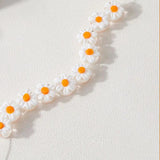 4PCS Daisy Flower Glass Beads Charms for DIY Jewelry Making