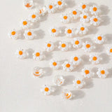 4PCS Daisy Flower Glass Beads Charms for DIY Jewelry Making