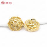 20PCS 7MM 24K Plated Brass Beads Caps for DIY Jewelry Findings