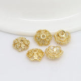20PCS 7MM 24K Plated Brass Beads Caps for DIY Jewelry Findings