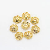 20PCS 7MM 24K Plated Brass Beads Caps for DIY Jewelry Findings
