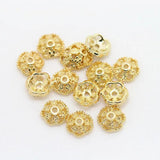 20PCS 7MM 24K Plated Brass Beads Caps for DIY Jewelry Findings