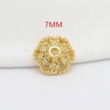 20PCS 7MM 24K Plated Brass Beads Caps for DIY Jewelry Findings