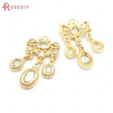 Champagne Brass Zircon Earrings Charms Jewelry Making DIY Findings