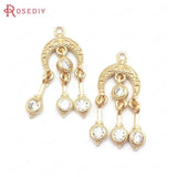 Champagne Brass Zircon Earrings Charms Jewelry Making DIY Findings