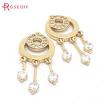 Champagne Brass Zircon Earrings Charms Jewelry Making DIY Findings