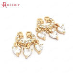 Champagne Brass Zircon Earrings Charms Jewelry Making DIY Findings