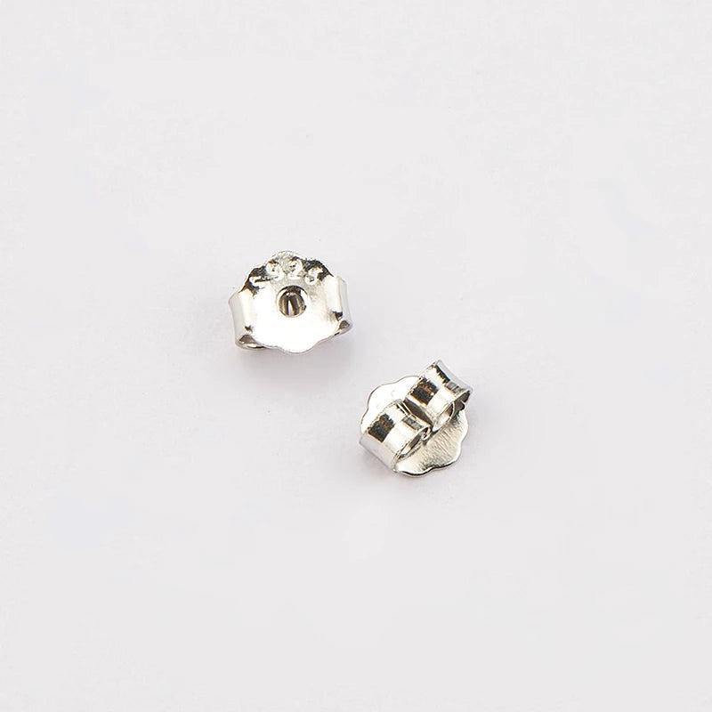 10 Pairs 925 Silver Earring Back Stoppers Ear Post Nuts Earring Setting