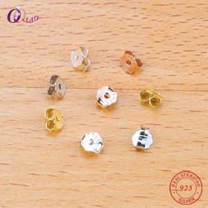 10 Pairs 925 Silver Earring Back Stoppers Ear Post Nuts Earring Setting