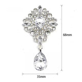 5pcs/Lot 35*68mm Rhinestone Flower Pendant Sewing Buttons Wedding