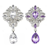 5pcs/Lot 35*68mm Rhinestone Flower Pendant Sewing Buttons Wedding