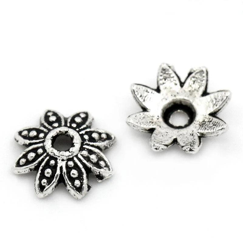 Bead Caps Flower Silver 8x8mm 200PCs
