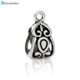 50 Pcs Silver Alloy Bails Beads 14x8mm DIY Jewelry Making Findings