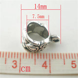 50 Pcs Silver Alloy Bails Beads 14x8mm DIY Jewelry Making Findings