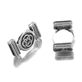 10Pcs Tibetan Silver Round Slider Spacer for Licorice Leather Bracelets