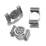 10Pcs Tibetan Silver Round Slider Spacer for Licorice Leather Bracelets