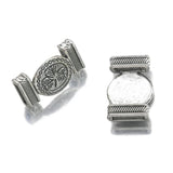 10Pcs Tibetan Silver Round Slider Spacer for Licorice Leather Bracelets