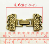 5 Sets Antique Bronze End Caps for DIY Bracelets/Necklace Making 4.6x2.3cm