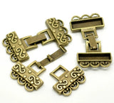 5 Sets Antique Bronze End Caps for DIY Bracelets/Necklace Making 4.6x2.3cm