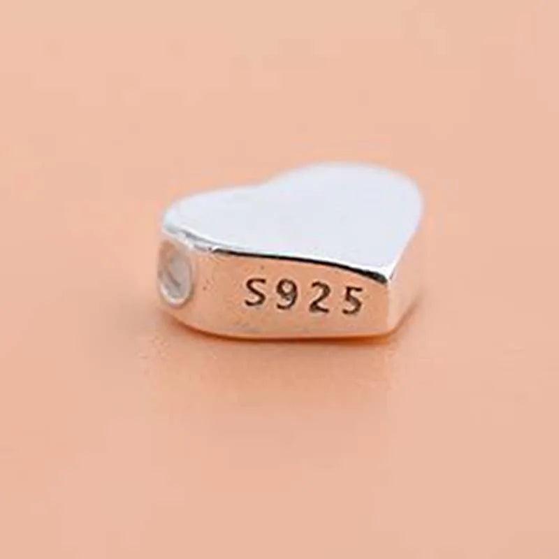2pcs 925 Sterling Silver Heart Spacer Beads Jewelry Findings