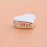 2pcs 925 Sterling Silver Heart Spacer Beads Jewelry Findings