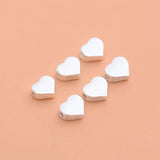2pcs 925 Sterling Silver Heart Spacer Beads Jewelry Findings