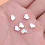 2pcs 925 Sterling Silver Heart Spacer Beads Jewelry Findings