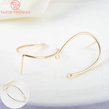 6PCS 30*20MM 24K Brass Oval Shape Earrings Loop Jewelry Findings