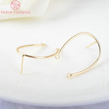6PCS 30*20MM 24K Brass Oval Shape Earrings Loop Jewelry Findings