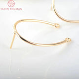 6PCS 30*20MM 24K Brass Oval Shape Earrings Loop Jewelry Findings