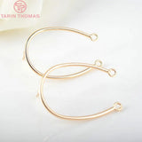 6PCS 30*20MM 24K Brass Oval Shape Earrings Loop Jewelry Findings