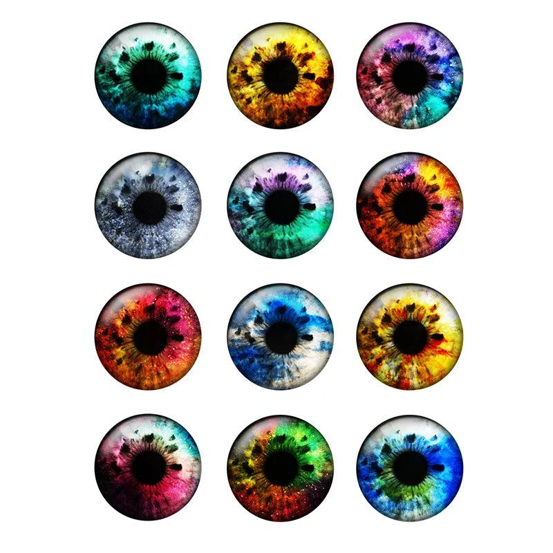 12 Pairs Thin Glass Chips 14mm Doll Eyes for Blythe Doll