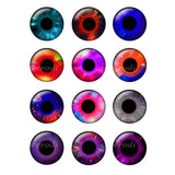 12 Pairs Thin Glass Chips 14mm Doll Eyes for Blythe Doll