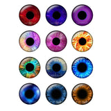 12 Pairs Thin Glass Chips 14mm Doll Eyes for Blythe Doll