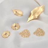 18K Bronze Hollow Leaf Earring DIY Ear Pend